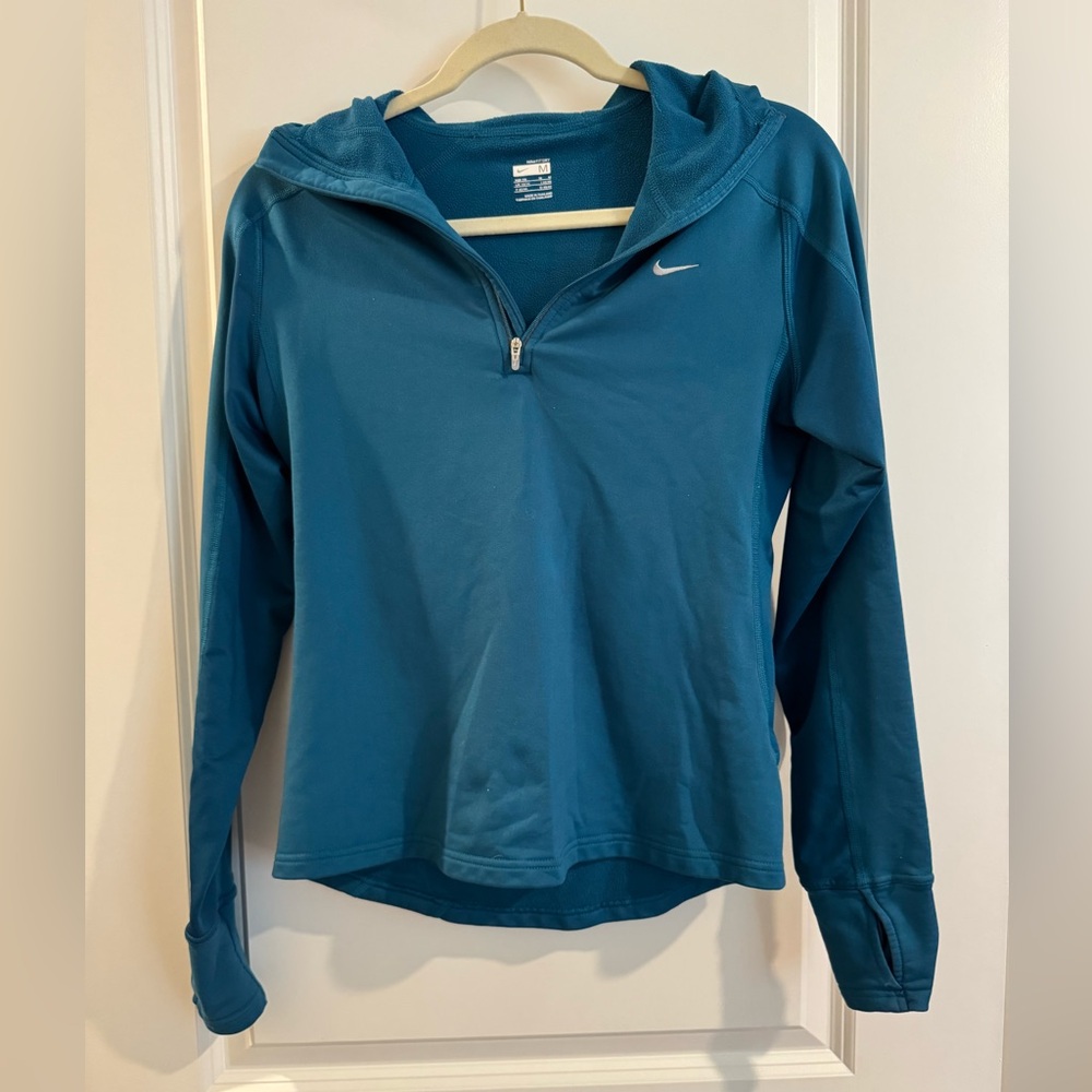 Nike Women's Teal Quarter-Zip Sweatshirt